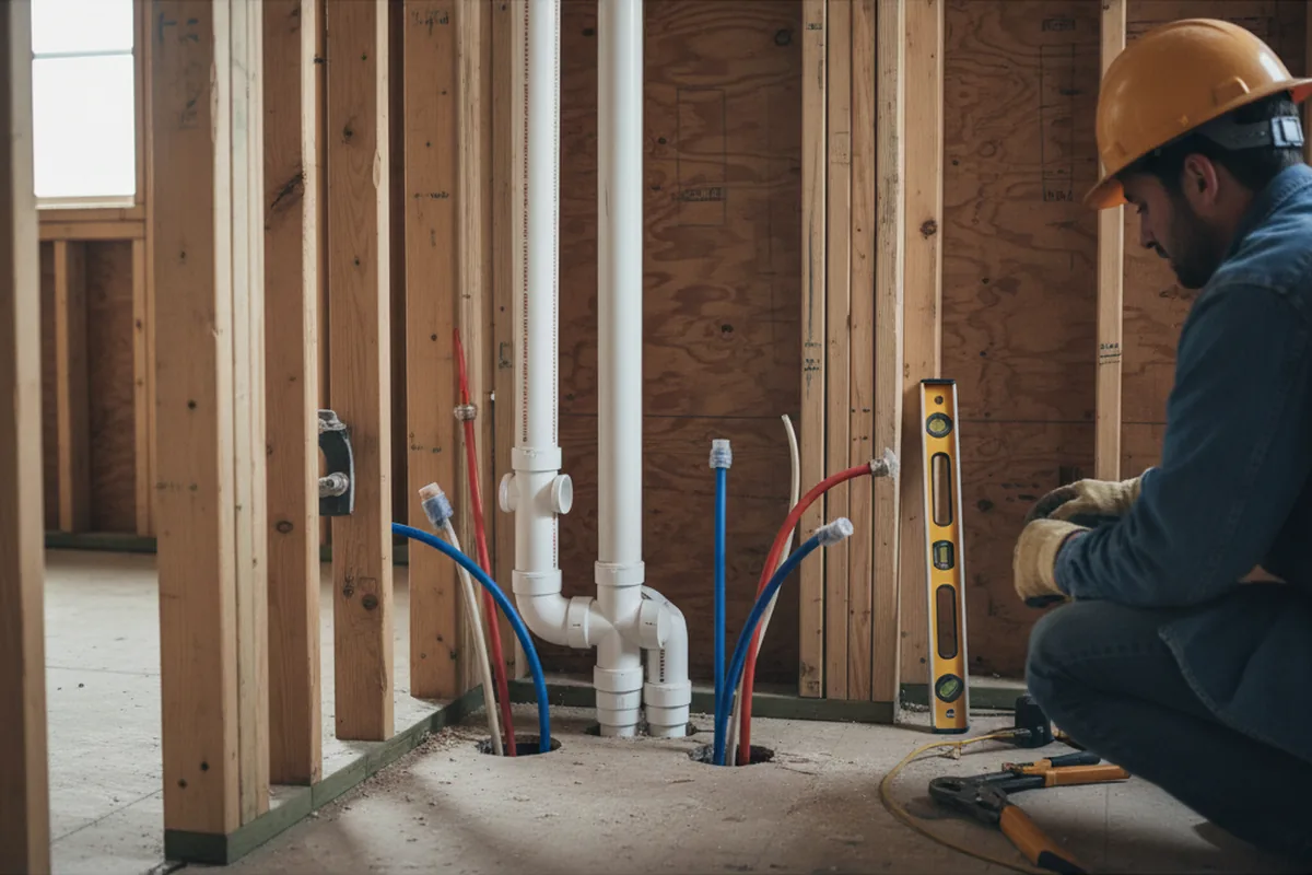 Drain and supply rough-in during Drain Cleaning in Springdale